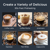 Geek Chef 20-Bar Espresso Machine with Milk Frother – 1.8 L Water Tank, Stainless Steel, Home Cappuccino & Latte Maker