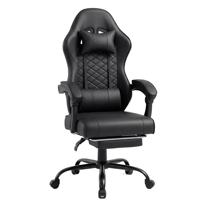 Racing Style Gaming Chair With Footrest,PU Leather,Massage Lumbar Support,Reclining,360degree Swivel Seater Adjustable Height
