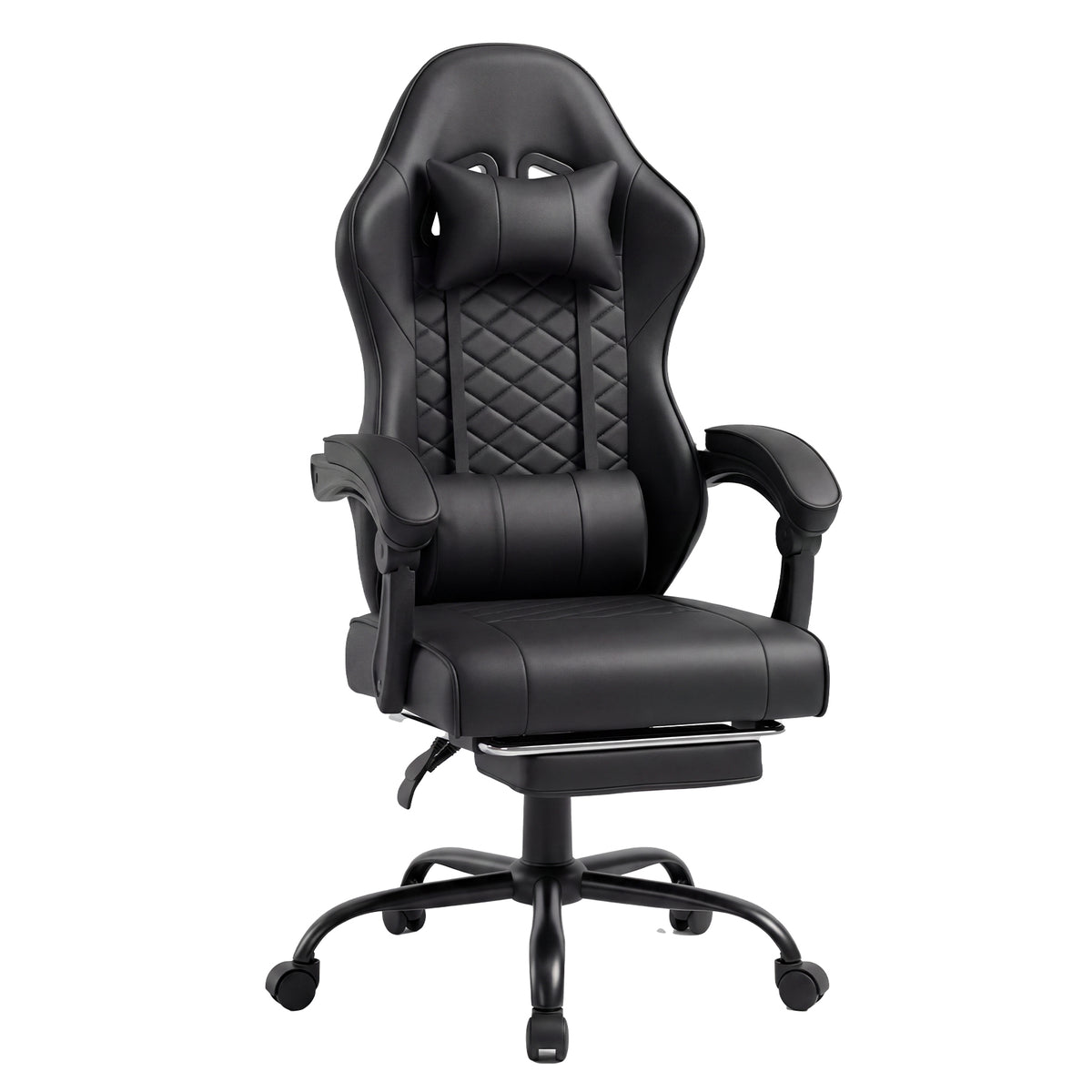 Racing Style Gaming Chair With Footrest,PU Leather,Massage Lumbar Support,Reclining,360degree Swivel Seater Adjustable Height