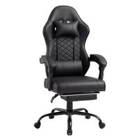 Racing Style Gaming Chair With Footrest,PU Leather,Massage Lumbar Support,Reclining,360degree Swivel Seater Adjustable Height