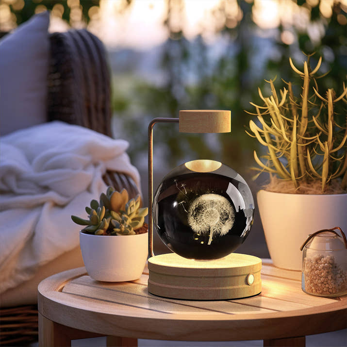 Crystal Ball Cosmic Dinosaur Indoor Night Light Usb Power Warm Bedside