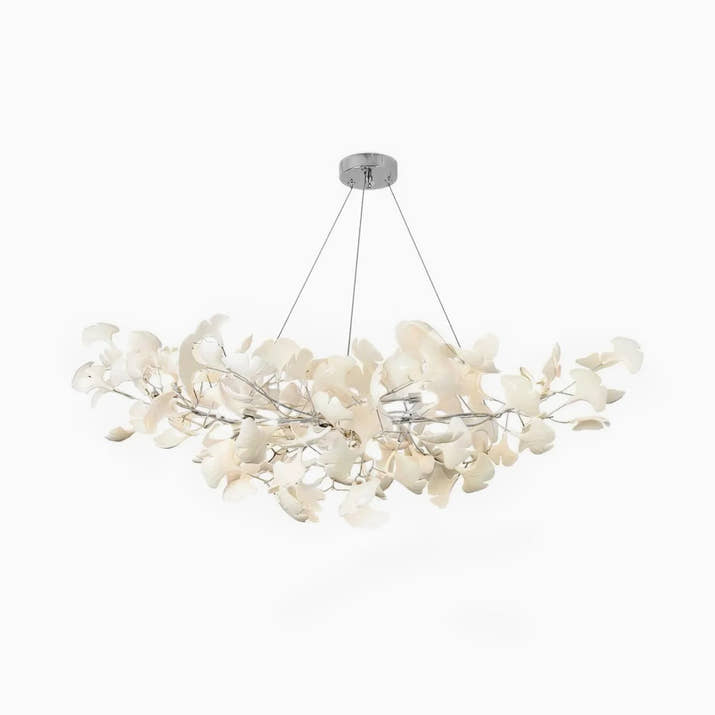 Creative Ceramic Ginkgo Leaf Chandelier — view 3