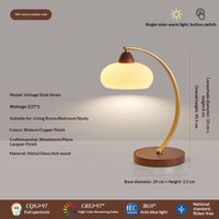 Vintage-style Solid Wood Eye-care Bedside Table Lamp For The Bedroom — view 3