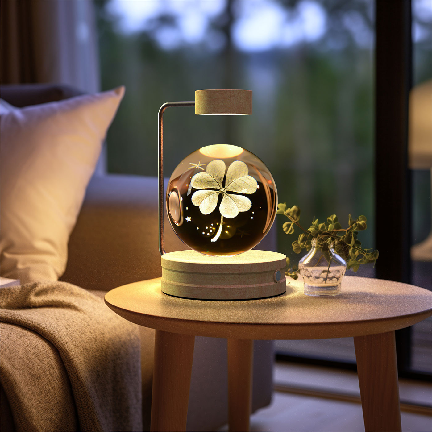 Crystal Ball Cosmic Dinosaur Indoor Night Light Usb Power Warm Bedside