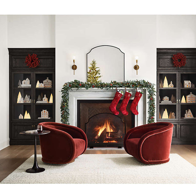 French-style Vintage Fabric Swivel Sofa Chair — view 5