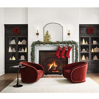 French-style Vintage Fabric Swivel Sofa Chair — view 5