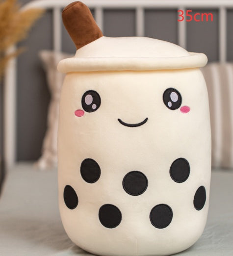 Cute Fruit Drink Plush Stuffed Soft Strawberry Milk Tea Plush Boba Tea Cup