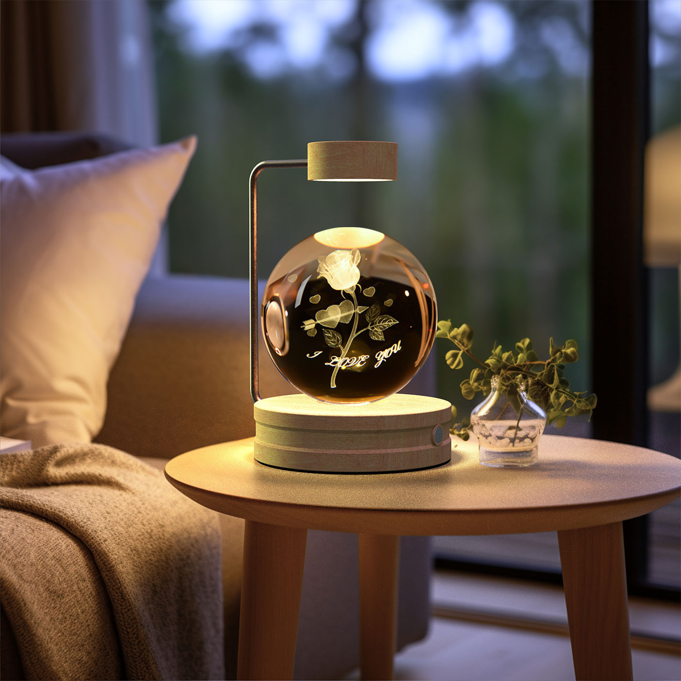 Crystal Ball Cosmic Dinosaur Indoor Night Light Usb Power Warm Bedside