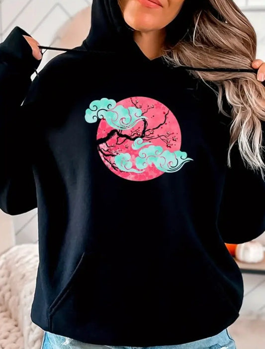 Cherry Blossom Moon Hoodie – Stylish Graphic Sweatshirt