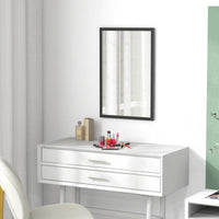 Wall Bathroom Mirror,60 X 40 Cm Wall-Mounted Mirror For Living Room,Bedroom,Hallway,Black — view 4