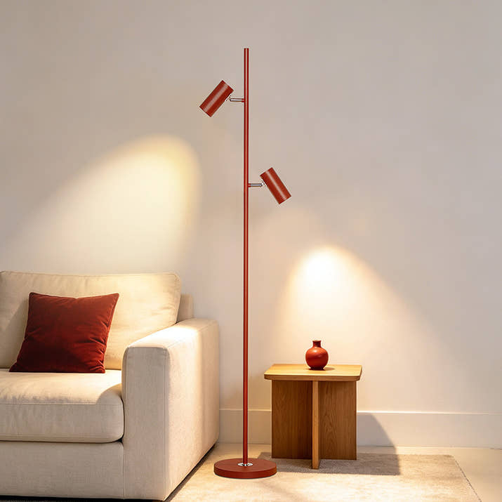 Three-head Floor Lamp With A Sunset-inspired Ambiance By The Sofa — view 3