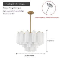 French-style Villa Vintage-style Staircase Hall Glass Chandelier — view 6