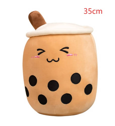 Cute Fruit Drink Plush Stuffed Soft Strawberry Milk Tea Plush Boba Tea Cup