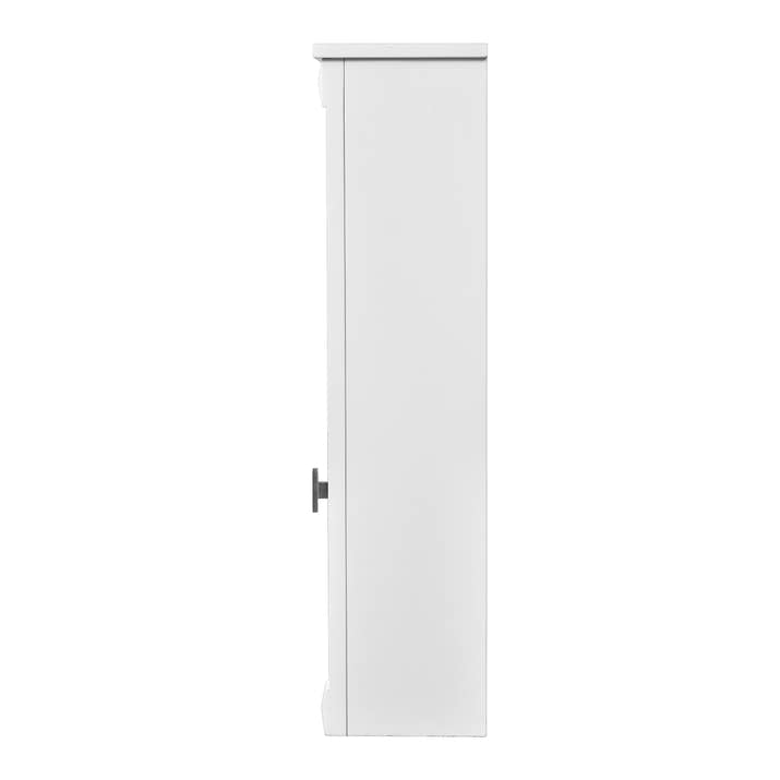 Bathroom Wall Cabinet with Mirror, Wall Mounted Medicine Cabinet with 4 Shelves, Mirrored Door Over Toilet Storage Cabinet, White — view 2