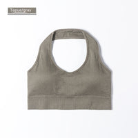 Ribbed Sports Bra – Seamless Halter Workout Top