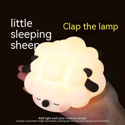 Adorable Sheep Silicone Night Light - Rechargeable Dimmable Lamp Bedroom Décor