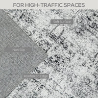 Area Rug for Living Room 6x9, Modern Abstract Machine Washable Rug, Non-Slip Carpet for Bedroom, Dining Room, Grey — view 5