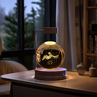 Crystal Ball Cosmic Dinosaur Indoor Night Light Usb Power Warm Bedside