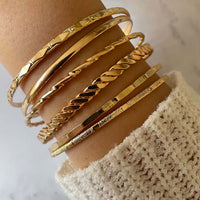 Gold Bohemian Metal Chain Bracelet Set