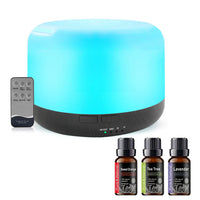 500ml Ultrasonic Essential Oil Diffuser & Humidifier With Remote, Auto-Off Timer, 7 Color Changing Night Light For Home, Office, Yoga — view 4