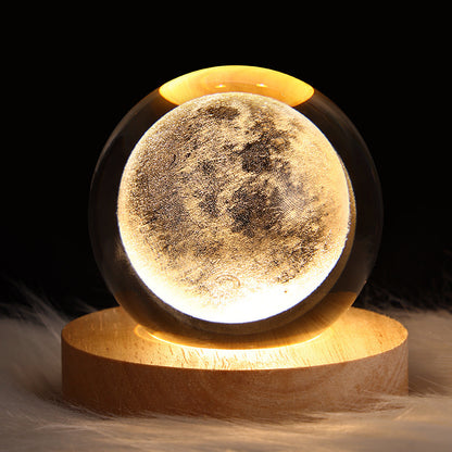 Starry Sky Moon Crystal Ball Projection Lamp - Creative Night Light Gift