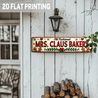 2D Retro Santa Claus & Mrs. Claus Baking Metal Sign, Christmas Wall Art — view 3
