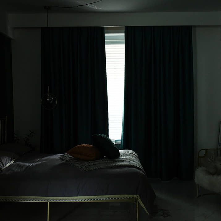 Thickening Double-Sided Linen High Shading Jacquard Curtain