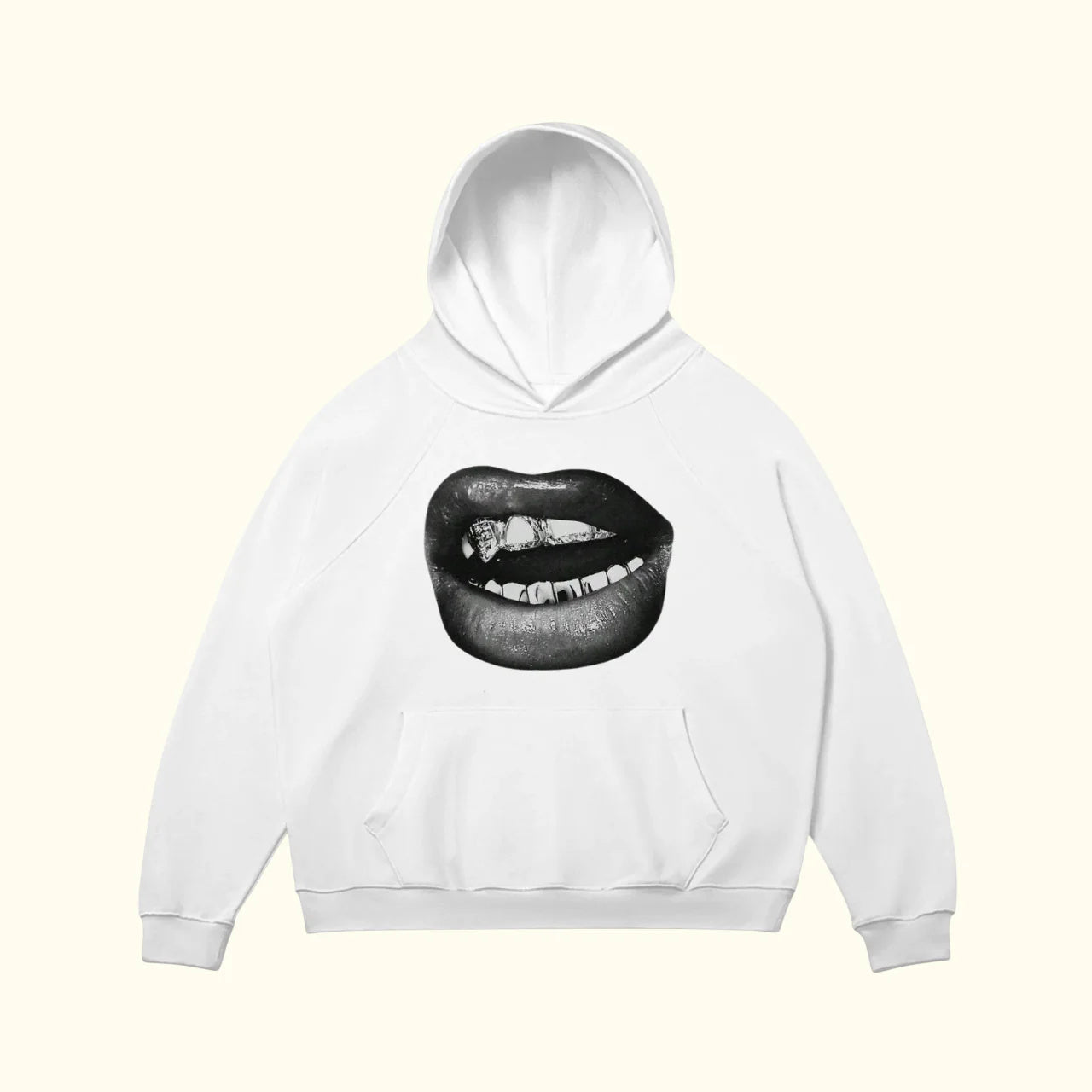 Retro Lip Print Hoodie