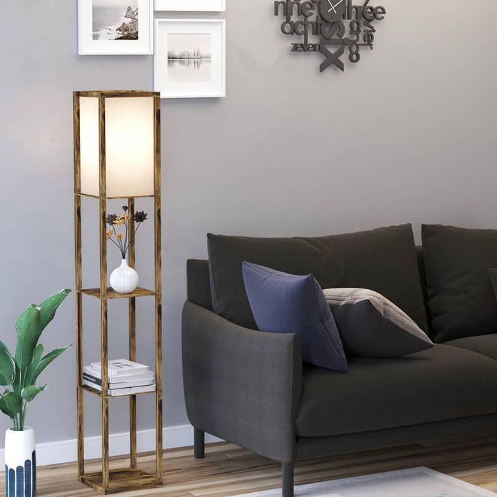 Three-layer Floor Lamp With Storage Rack And Acrylic Lampshade, Suitable For Living Room, Bedroom, Kitchen, Dining Room, Office, Dormitory And Other Places, 160cm, — view 3