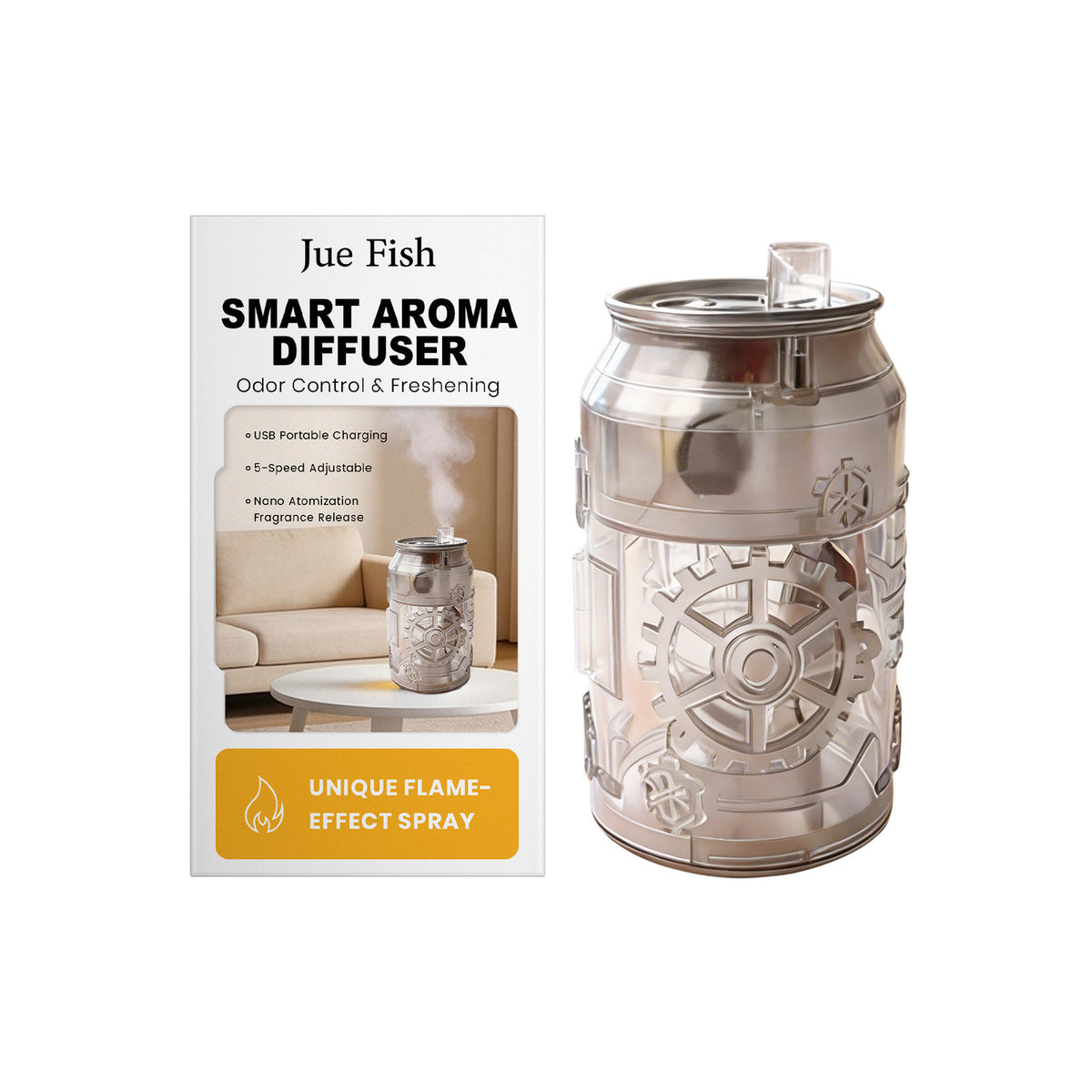 Essential oil, transparent black smart aroma diffuser (cans)