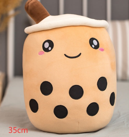 Cute Fruit Drink Plush Stuffed Soft Strawberry Milk Tea Plush Boba Tea Cup