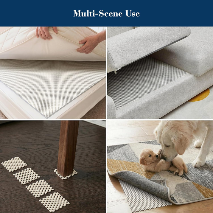 Non Slip Rug Pad Gripper For Hardwood Floors, Strong Anti Slip And Skid Mat, Keep Rugs Safe And In Place For Tile, Carpet Liner Grippers Under Area Rugs, 2x3 Ft Pads — view 5