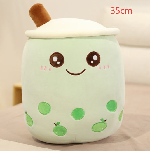 Cute Fruit Drink Plush Stuffed Soft Strawberry Milk Tea Plush Boba Tea Cup