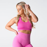 Ribbed Sports Bra – Seamless Halter Workout Top