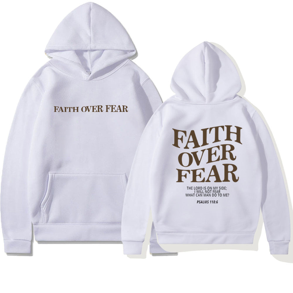 Faith Over Fear Christian Hoodie – Trendy Unisex Bible Verse Sweatshirt