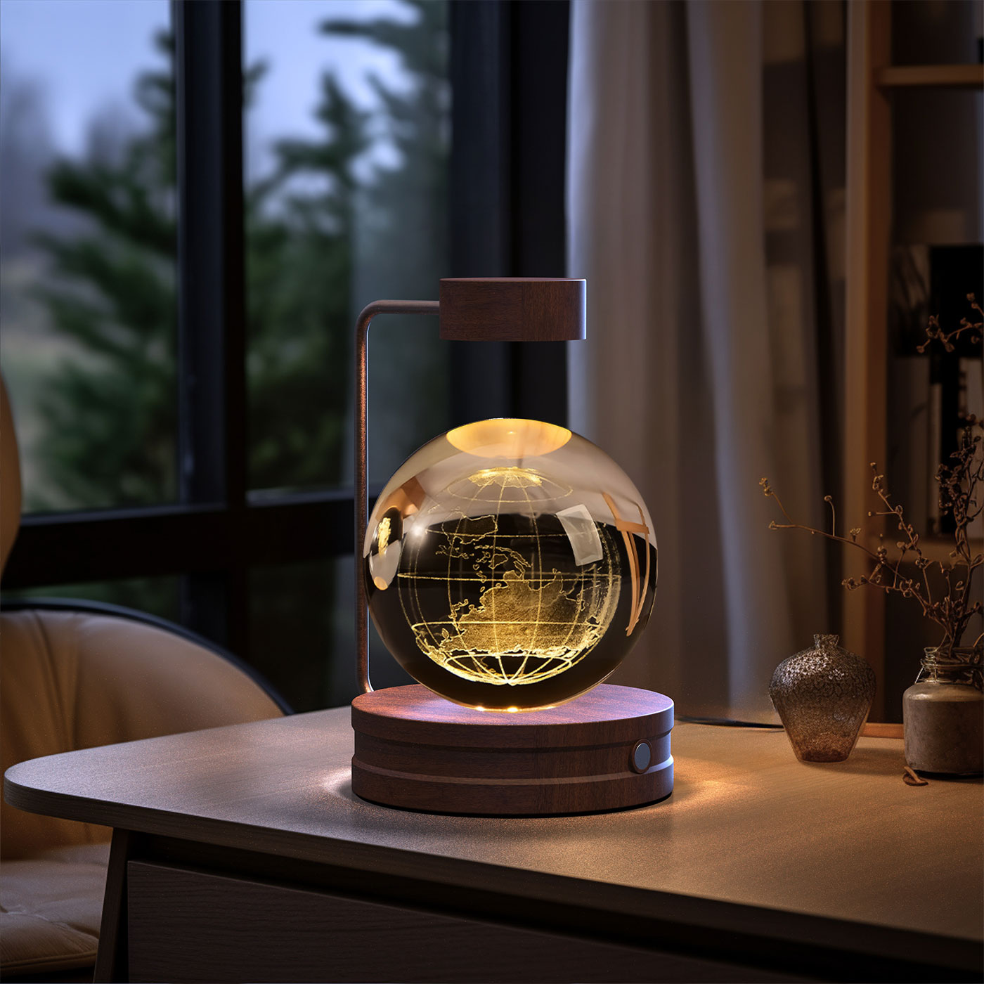 Crystal Ball Cosmic Dinosaur Indoor Night Light Usb Power Warm Bedside