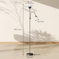 LED Floor Lamp, Suitable For Living Rooms, 180cm High, Mother And Child Shaped Upward Facing Spotlight, With Adjustable Gooseneck Arm, Color Temperature 3000K-4500K-6500K, Black — view 3