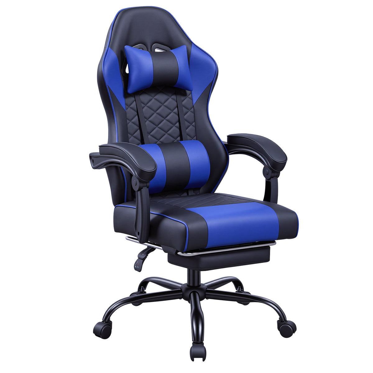 Racing Style Gaming Chair With Footrest,PU Leather,Massage Lumbar Support,Reclining,360degree  Swivel Seater Adjustable Height