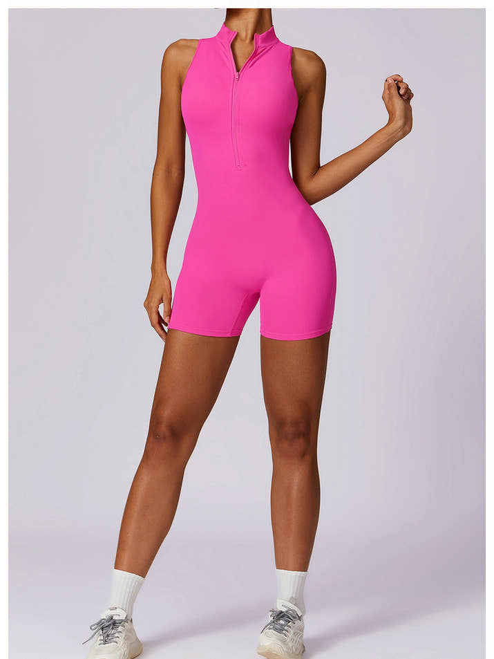 Zipper One-Piece Yoga Set