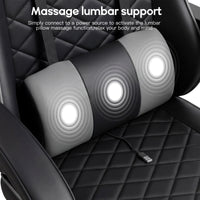 Racing Style Gaming Chair With Footrest,PU Leather,Massage Lumbar Support,Reclining,360degree  Swivel Seater Adjustable Height — view 4