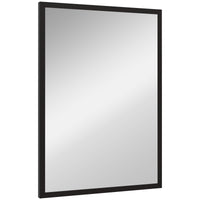 Wall Bathroom Mirror,70 X 50 Cm Wall-Mounted Mirror For Living Room,Bedroom,Hallway,Black