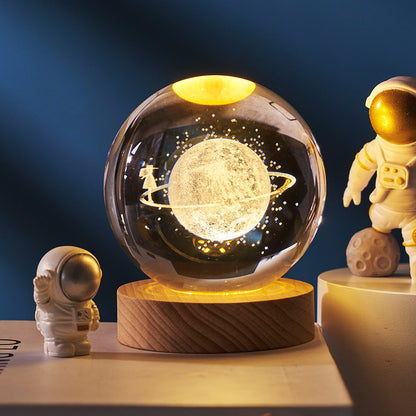 Starry Sky Moon Crystal Ball Projection Lamp - Creative Night Light Gift