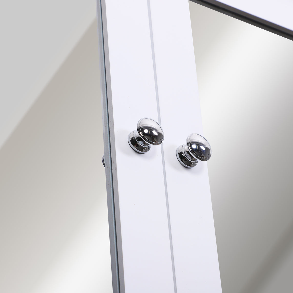 Kleankin Wall-mounted Bathroom Cabinet Mirror Door Organiser Storage Shelves Living Room White — view 2