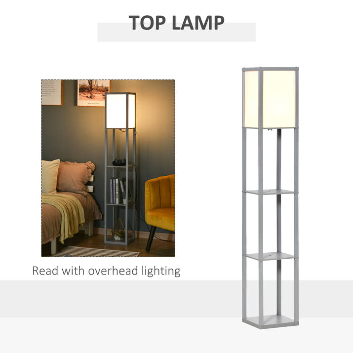 Three-layer Floor Lamp With Storage Rack And Acrylic Lampshade, Suitable For Living Room, Bedroom, Kitchen, Dining Room, Office, Dormitory And Other Places, 160cm, — view 2