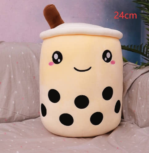 Cute Fruit Drink Plush Stuffed Soft Strawberry Milk Tea Plush Boba Tea Cup