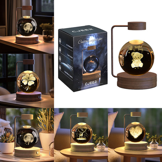 Crystal Ball Cosmic Dinosaur Indoor Night Light Usb Power Warm Bedside