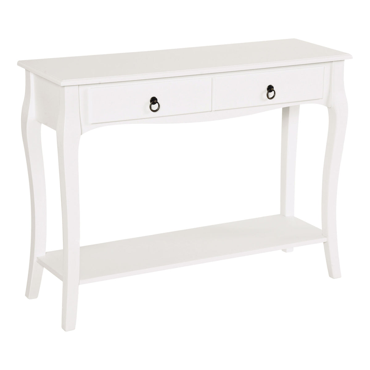 Console Table Modern Sofa Side Desk With Storage Shelves Drawers For Living Room Entryway Bedroom Ivory White
