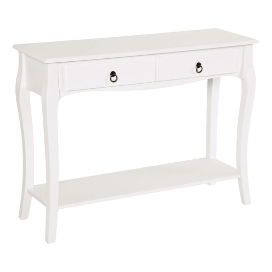 Console Table Modern Sofa Side Desk With Storage Shelves Drawers For Living Room Entryway Bedroom Ivory White