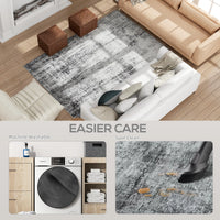 Area Rug for Living Room 6x9, Modern Abstract Machine Washable Rug, Non-Slip Carpet for Bedroom, Dining Room, Grey — view 3