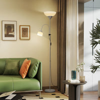 LED Floor Lamp, Suitable For Living Rooms, 180cm High, Mother And Child Shaped Upward Facing Spotlight, With Adjustable Gooseneck Arm, Color Temperature 3000K-4500K-6500K, Silver — view 5